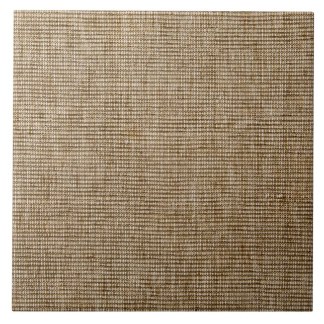 Azulejo Rústica Burlap Naturaleza Patrón Cerámica Tile - N (Frente)