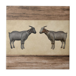 Azulejo Rústicas Cabras y tela cerámica de madera