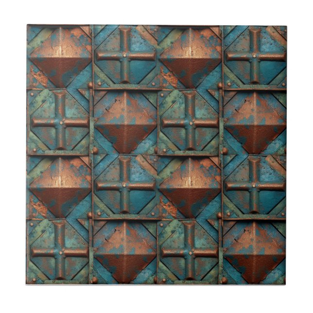 Azulejo Ruston Iron Metalizado (Frente)