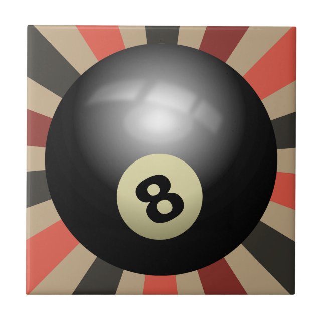 Azulejo Ruta 66 Vibes Sunburst - Retro 8-Ball (Frente)