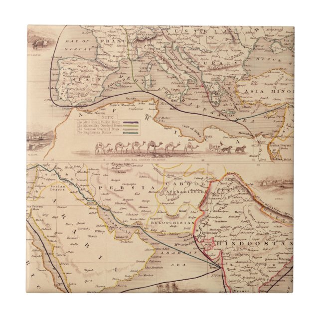 Azulejo Ruta terrestre a la India (Frente)