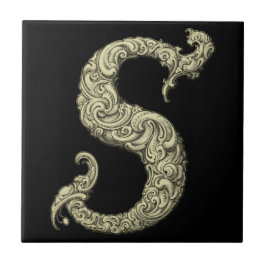 Azulejo S - El Alfabeto Falck (Golden)