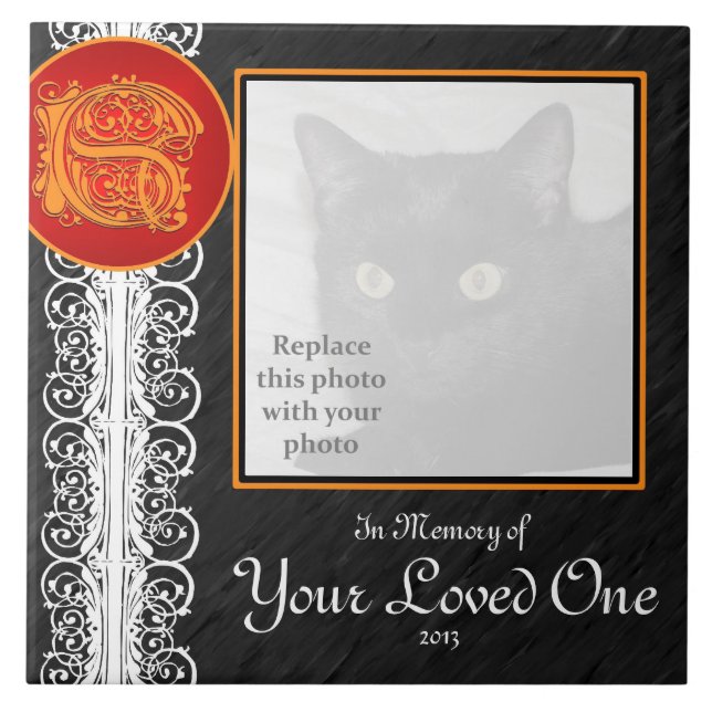 Azulejo S Monograma "En memoria de tu ser querido" (Frente)