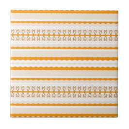 Azulejo Sabana Dorada Africana Naranja y Marfil Geométrico