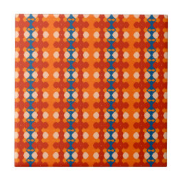 Azulejo Sabana Dorada Africana Naranja y Marfil Geométrico