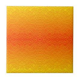 Azulejo Sabana Dorada Africana Naranja y Marfil Geométrico