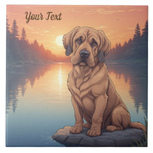 Azulejo Sabueso junto al lago