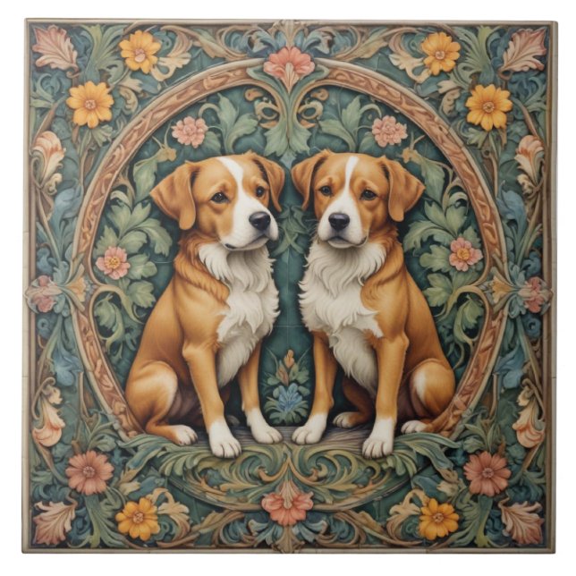 Azulejo Sabuesos del Arboleda Oculta (Frente)