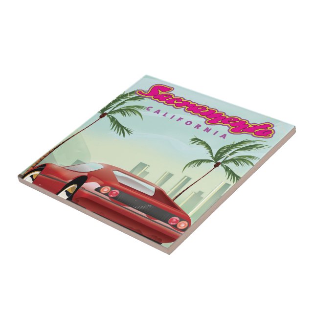 Azulejo Sacramento California Sports Car (Lado)