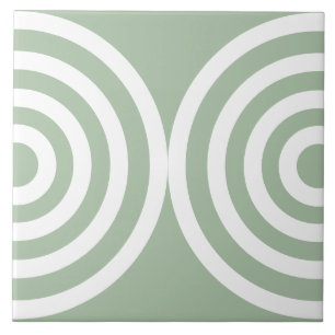 Azulejo Sage Green Geometric Pattern Mid Century Moderno