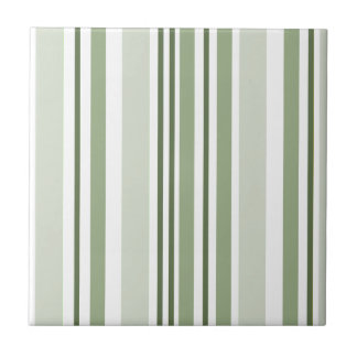 Azulejo Sage Green (Light, Medium, Dark) and White Stripes