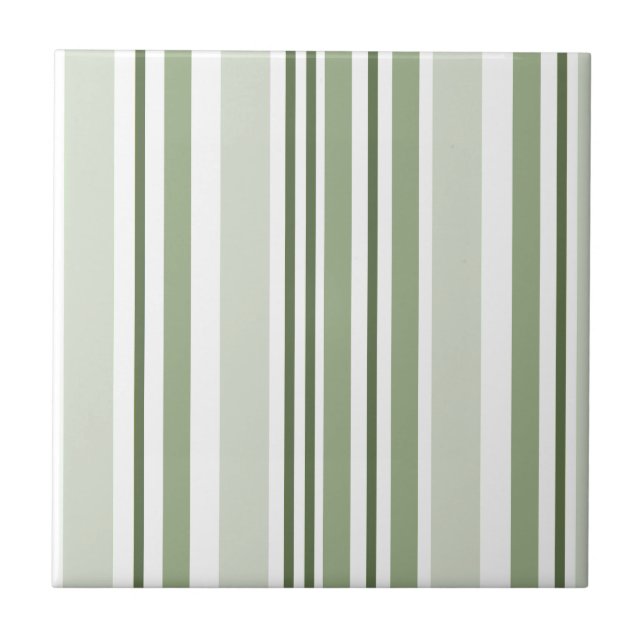 Azulejo Sage Green (Light, Medium, Dark) and White Stripes (Frente)