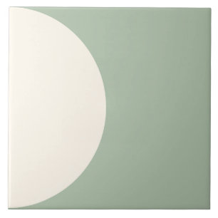 Azulejo Sage Green Moderno Geométrico Semicírculo Tile