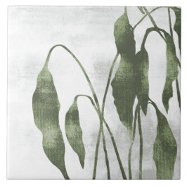 Azulejo Sage Olive Green Painterly Botanical Art 03
