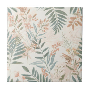 Azulejo Sage Patrón de Acuarela de Hoja de Tinte Botánico