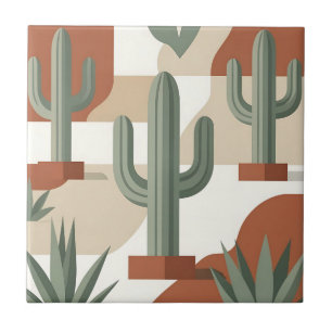 Azulejo Sage Verde Moderno Cactus Terracota Desierto 