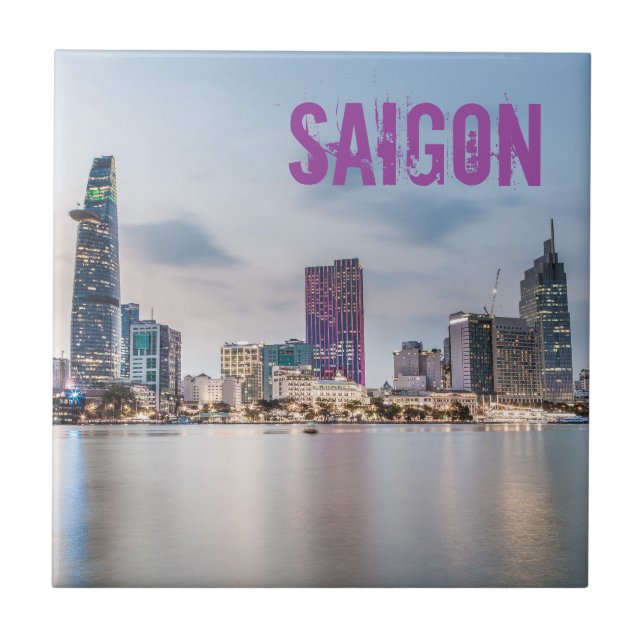Azulejo Saigon (Ciudad Ho Chi Minh) HCMC, recuerdo de Viet (Frente)