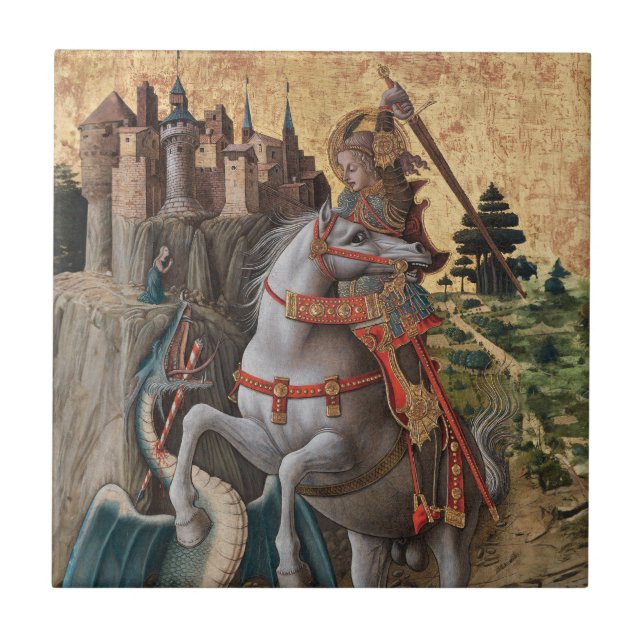 Azulejo Saint George Slay Dragon Carlo Crivelli Paintin (Frente)