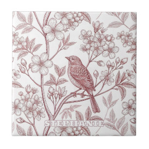 Azulejo Sakura Cerezo en Flor Vintage & Ave Estética