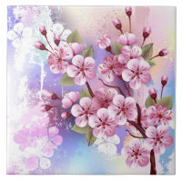 Sakura rosa sobre fondo de pintura