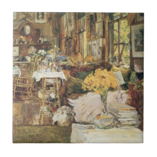 Azulejo Sala de Flores por Childe Hassam, Arte Fino Vintag