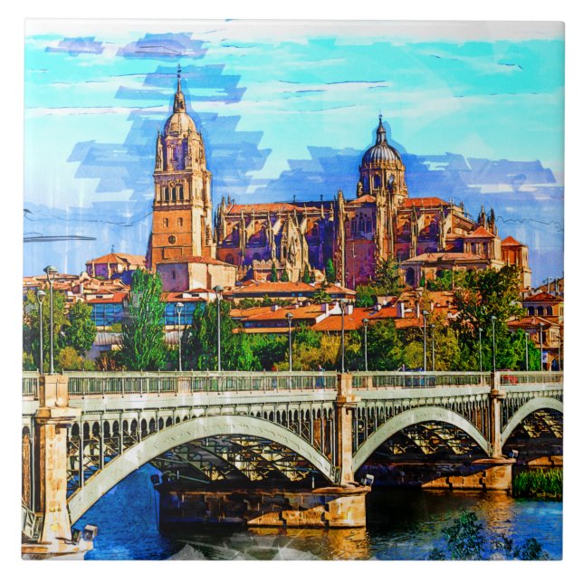 Azulejo Salamanca / Castilla y León, España. (Frente)