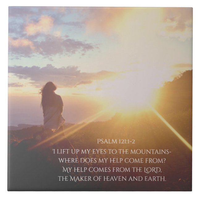 Azulejo Salmo 121:1-2 Mi ayuda viene del SEÑOR (Frente)