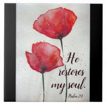 Salmo 23:3 Restaura mi alma, Biblia Verse Floral