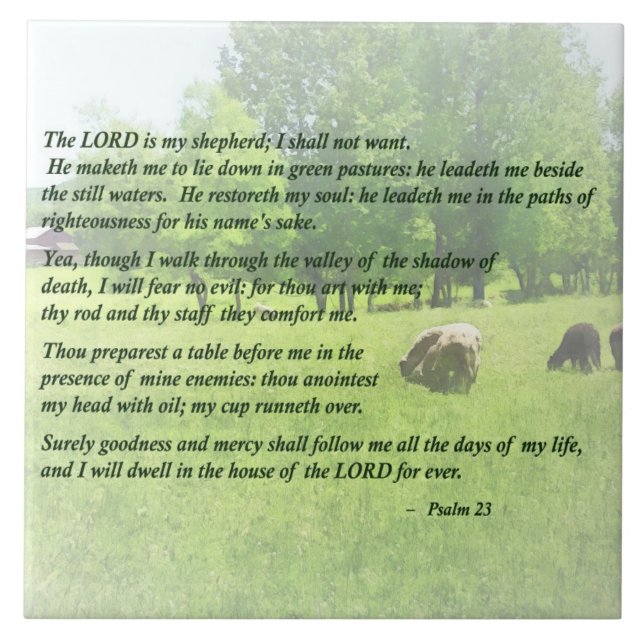 Azulejo Salmo 23 el señor Is My Shepherd (Frente)