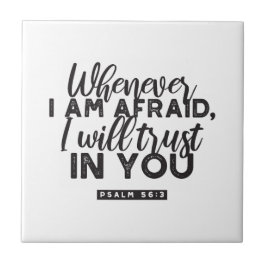 Azulejo Salmo 56:3 Biblia Verso arte "Confiaré en ti"