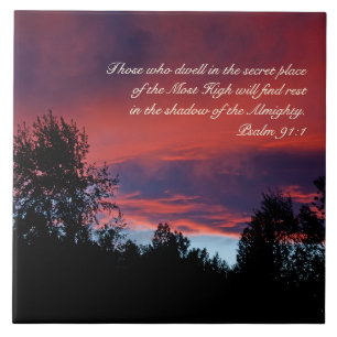 Azulejo Salmo 91 Los que viven en el lugar secreto,