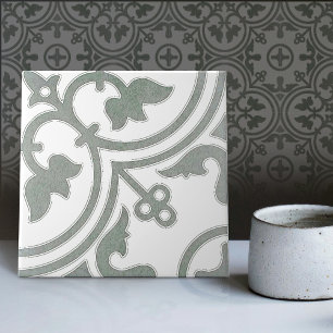 Azulejo Salpicadura Repro Verde Salvia Cocina Portugesa