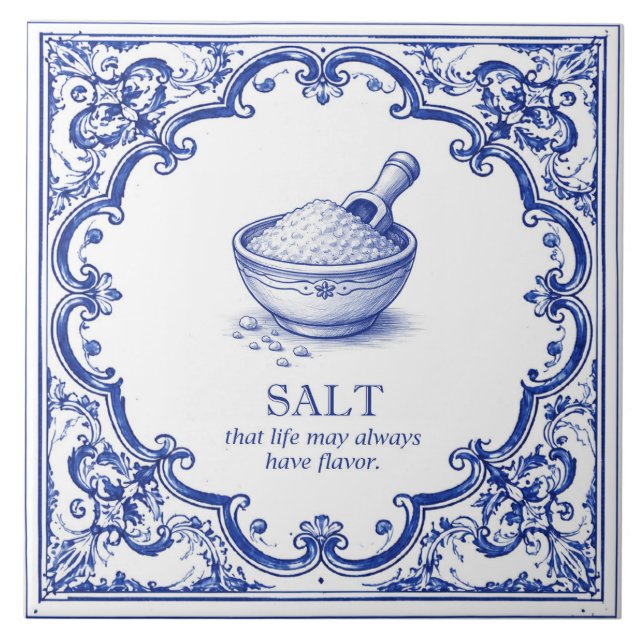 Azulejo Salt Kitchen Blessing Blue Mediterranean (Frente)