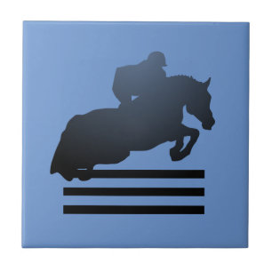 Azulejo Saltaobstáculos limpiando un obstáculo.    