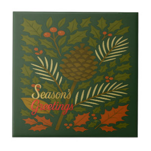 Azulejo Saludos de temporada de otoño e invierno