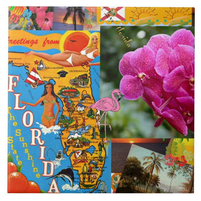 Azulejo Saludos desde Florida (Frente)