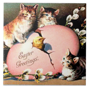Azulejo Saludos vintage de Pascua