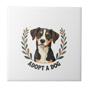 Azulejo Salva una vida Adopta un perro Ilustración de perr