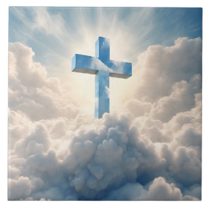 Azulejo Salvación, cruz en las nubes,