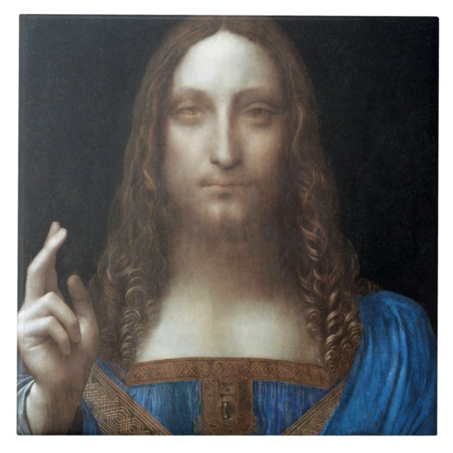 Azulejo Salvador Mundi, Jesucristo, Leonardo da Vinci (Frente)
