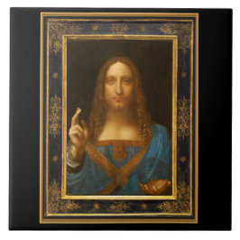 Azulejo Salvator Mundi de Leonardo da Vinci circa 1500