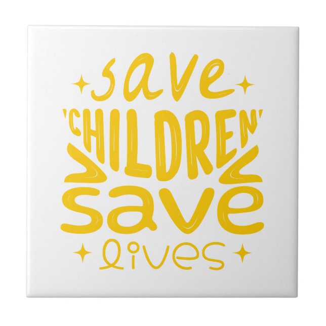 Azulejo Salven niños, salven vidas (Frente)