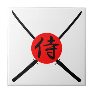 Azulejo SAMURAI - Espada y kanji