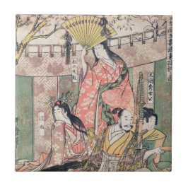 Azulejo Samurai Hideyoshi y esposas Kitagawa Utamaro
