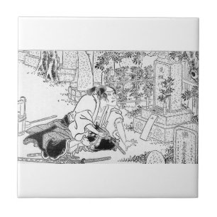 Azulejo Samurai que confía Hara-Kiri