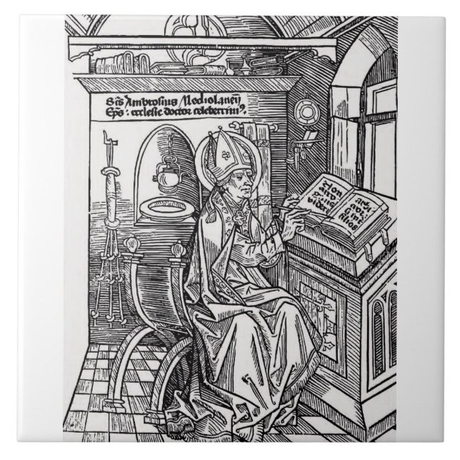 Azulejo San Ambrosio de Milán (Frente)