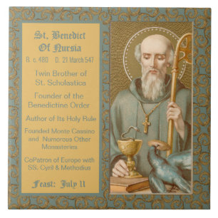 Azulejo San Benito de Nursia (JM 07)