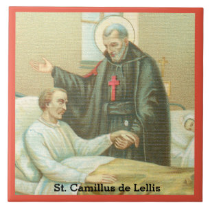 Azulejo San Camilo consolando a un inválido (M 021)