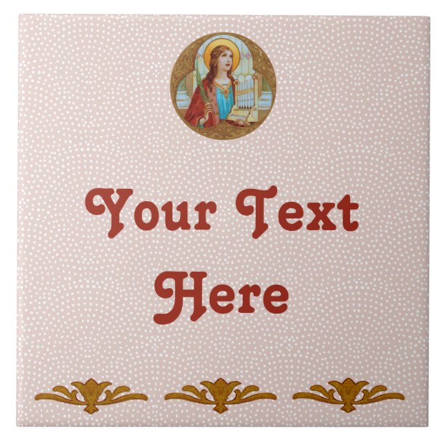 Azulejo San Cecilia de Roma (BK 003) Mosaico cerámico 2 (Frente)