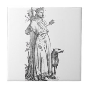 Azulejo San Edmund, el rey mártir de los ángulos orientale